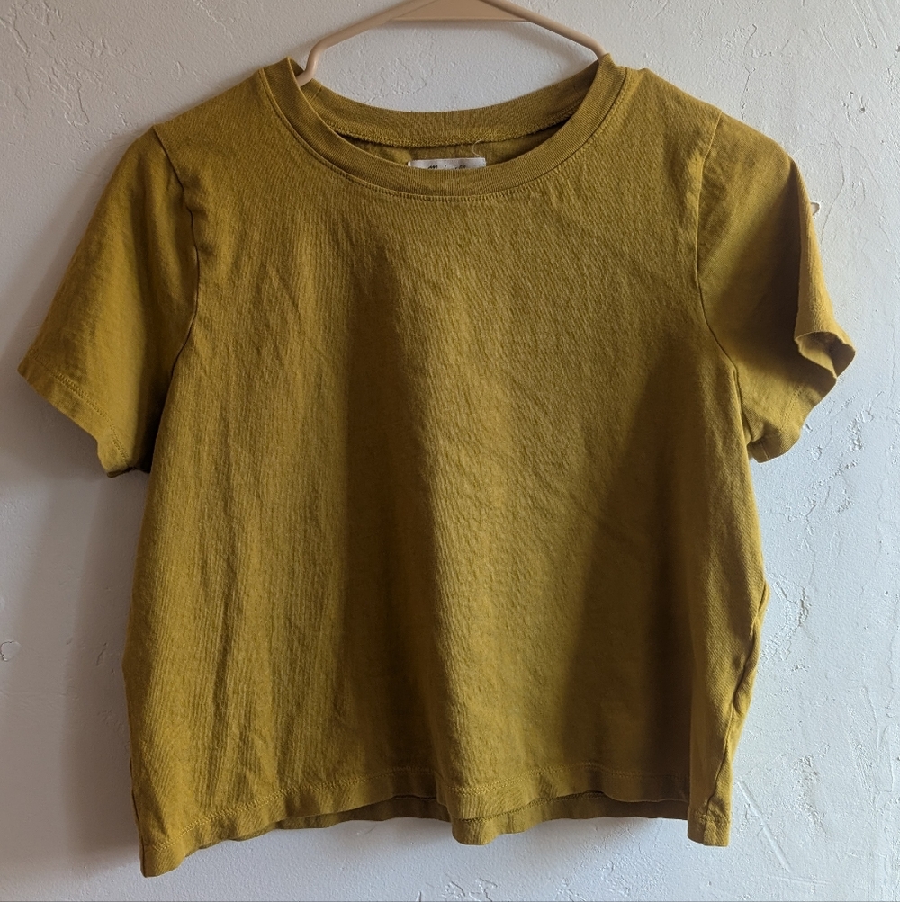 Madewell Soft Fade Boxy Crop Tee S Mustard Yellow